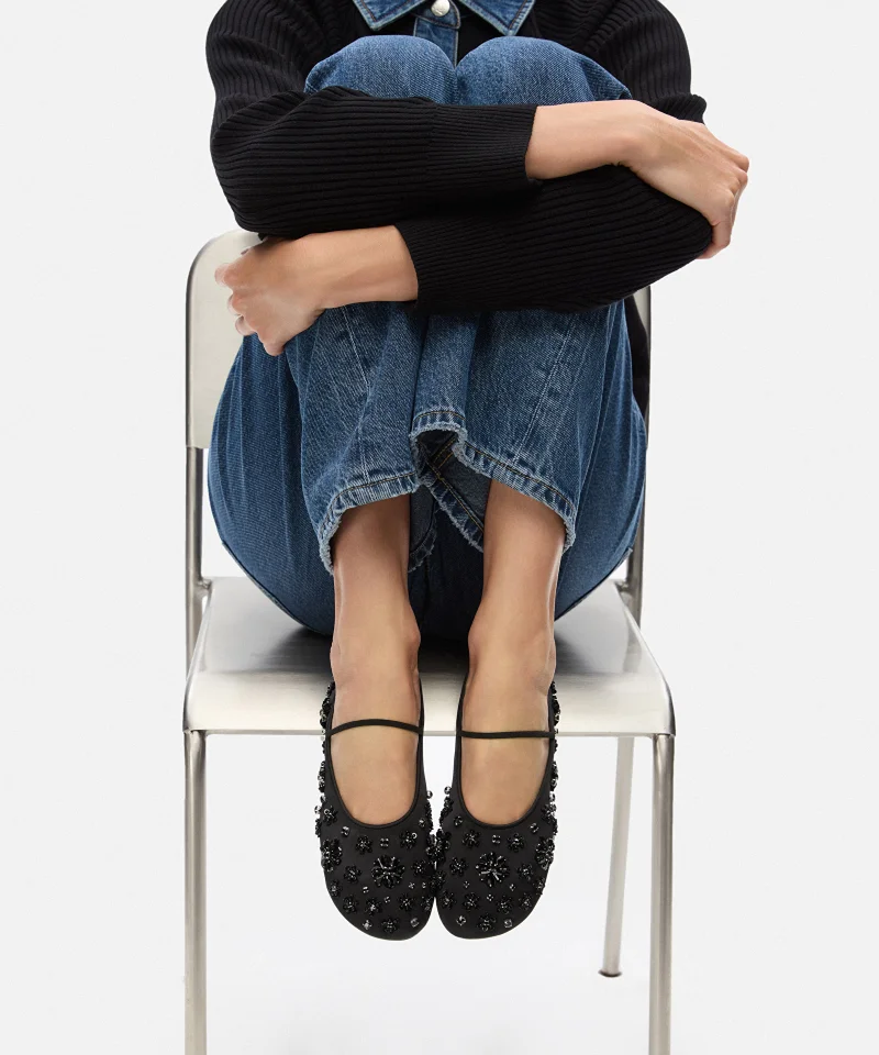 ابيكول Embellished Ballet Flats